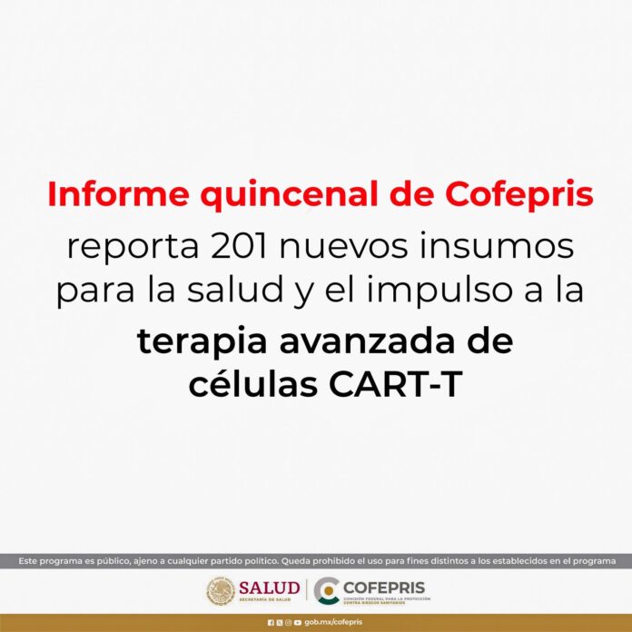 Informe Quincenal De Cofepris Reporta 201 Nuevos Insumos Para La Salud