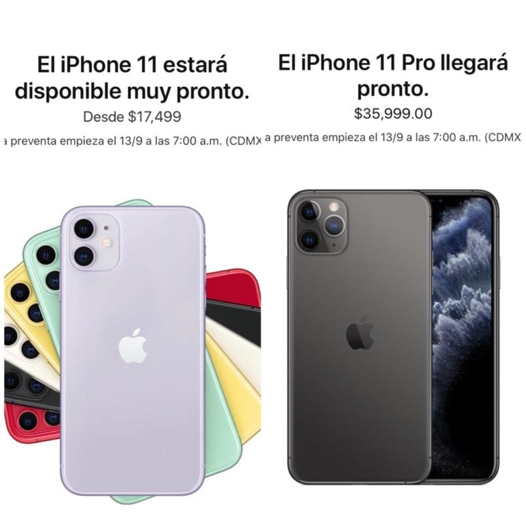 El iPhone 11 costará en México entre $17,499 y $35,999 pesos