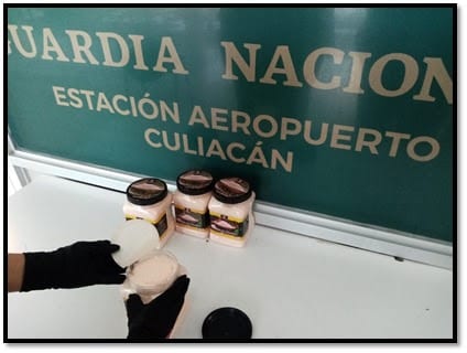 Decomisan en Sinaloa metanfetamina que era enviada en frascos de sal del Himalaya
