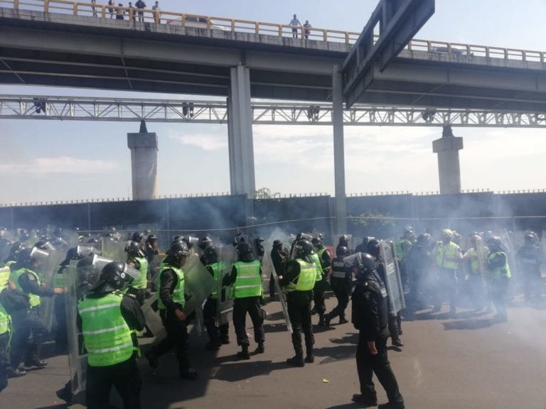 PGJ investiga disturbios durante protesta de policías federales en las inmediaciones de AICM