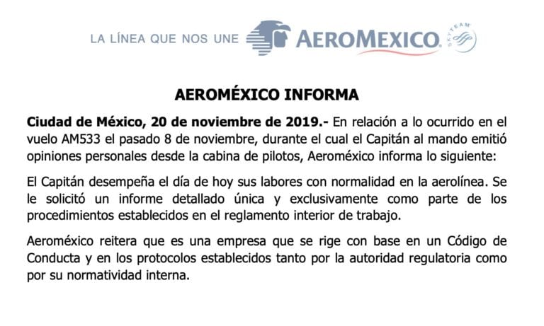 Piloto que solicitó al presidente AMLO construir el Aeropuerto en Texcoco, sigue trabajando en Aeroméxico