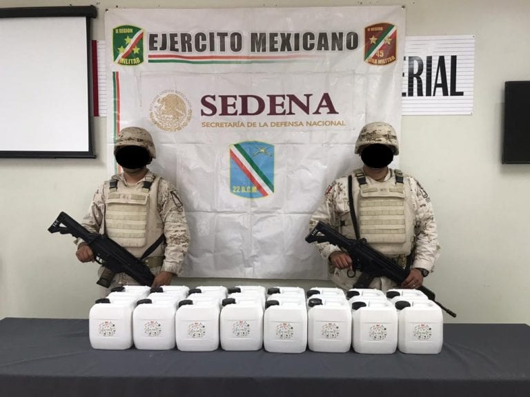 Sedena aseguró en Sonora un cargamento de metanfetamina valuado en casi 20 mdp