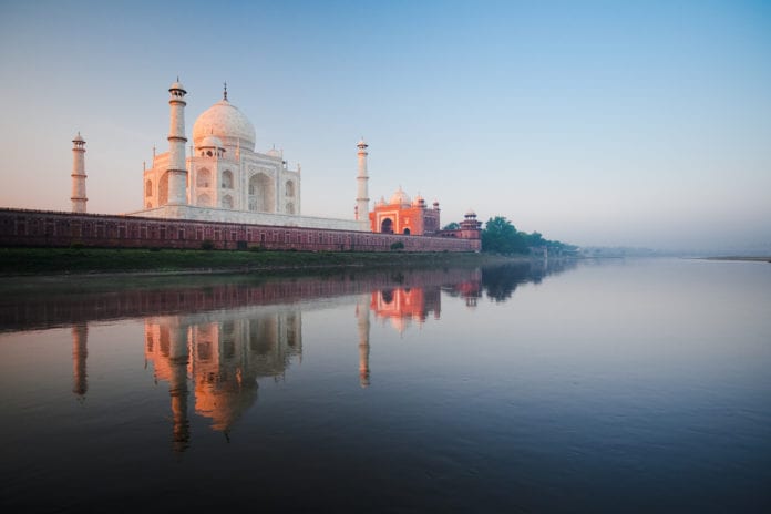 Taj Mahal Río Yamuna