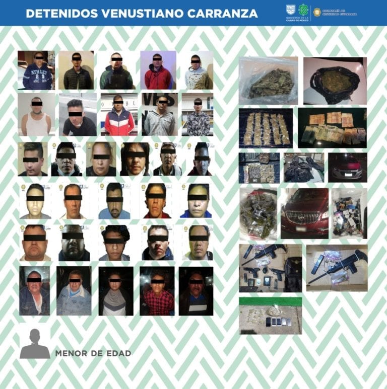 Operativos en la Venustiano Carranza dejan 32 detenidos en 10 días