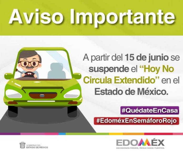 Suspenden Hoy No Circula EDOMEX
