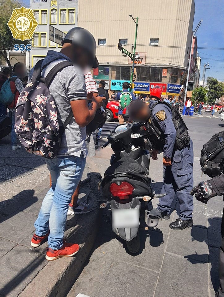 Revisarán a motociclistas en la zona centro de la CDMX para inhibir la comisión de ilícitos