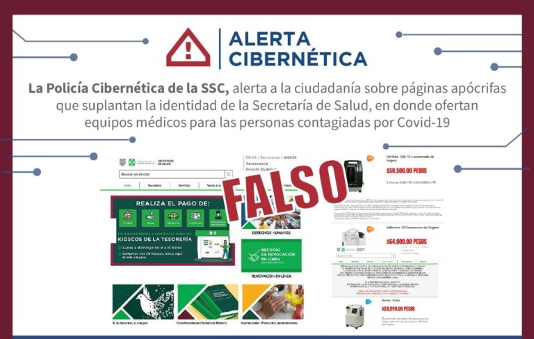 Alertan sobre sitios falsos de la Secretaría de Salud de la CDMX