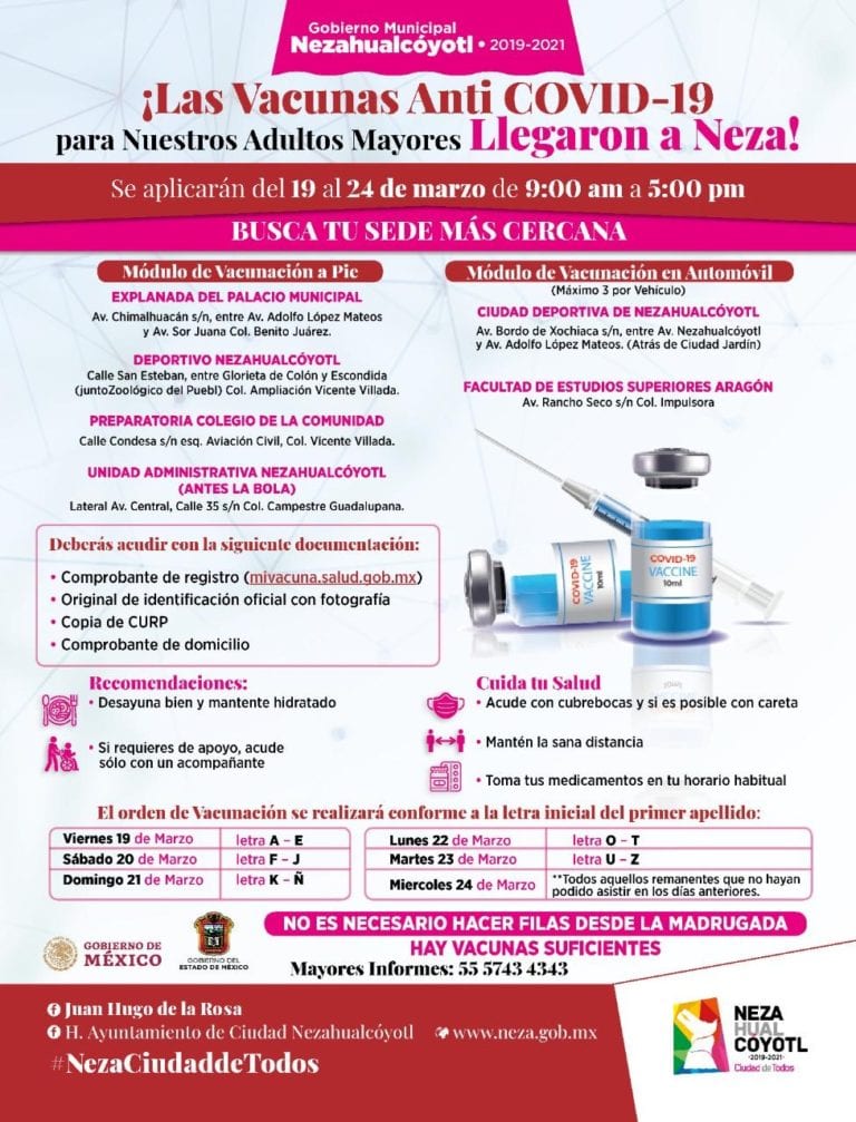 Comenzara vacunación Nezahualcóyotl y Texcoco