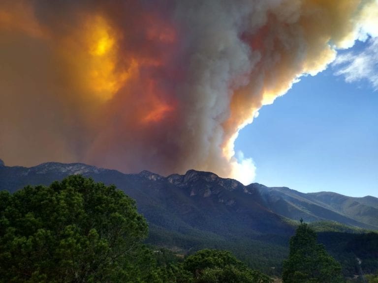 Se reaviva el incendio forestal en la Sierra de Santiago, Nuevo León