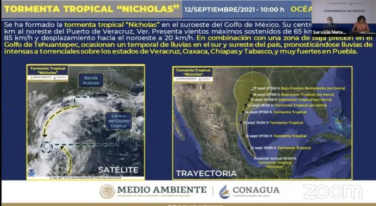 Tormenta Nicholas generará intensas lluvias en el país