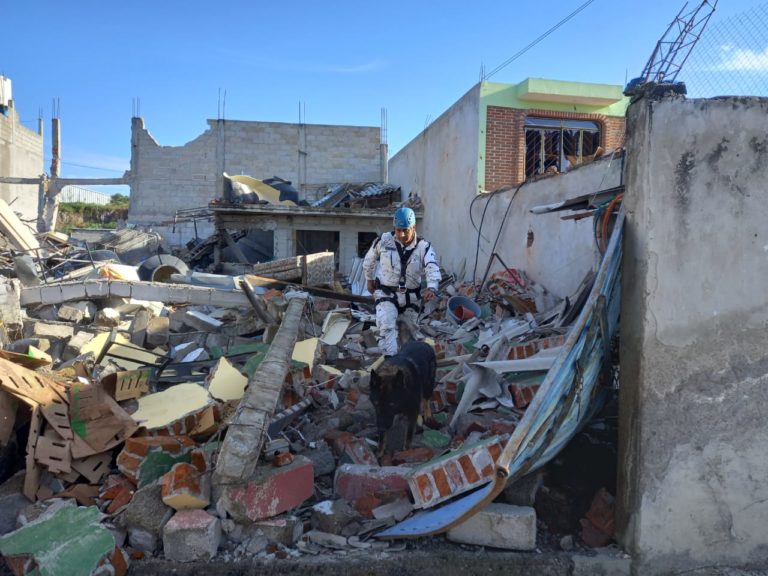 Guardia Nacional continua con labores de búsqueda tras explosión en San Pablo Xochimehuacán