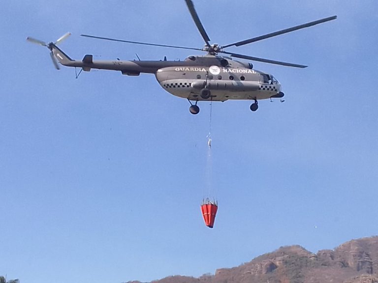 Guardia Nacional ayuda a combatir el incendio en el “Cerro del Tepozteco”