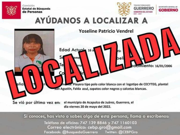 Localizaron con vida a Yoseline, la joven que fue secuestrada en Guerrero