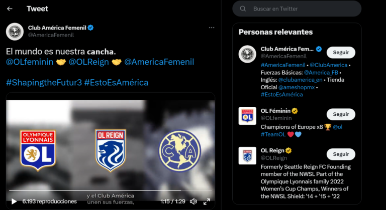 América anuncia alianza con OL Reign y Lyon para impulsar el fútbol femenil