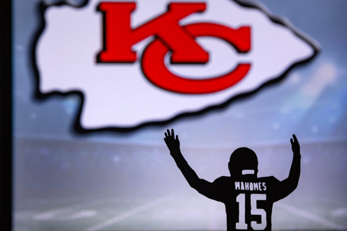 TAMPA BAY, USA, JANUARY, 25. 2021: Patrick Mahomes II silhouette