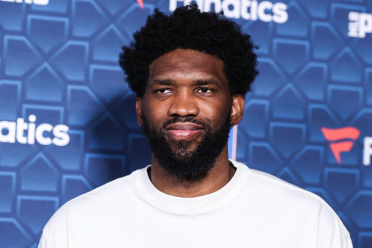 Cameroonian-French professional basketball player Joel Embiid arrives at The 'Players Party' 2022 Co-Hosted By Michael Rubin, MLBPA And Fanatics held at the City Market Social House on July 18, 2022 in Los Angeles, California, United States. (Photo by Xavier Collin/Image Press Agency)