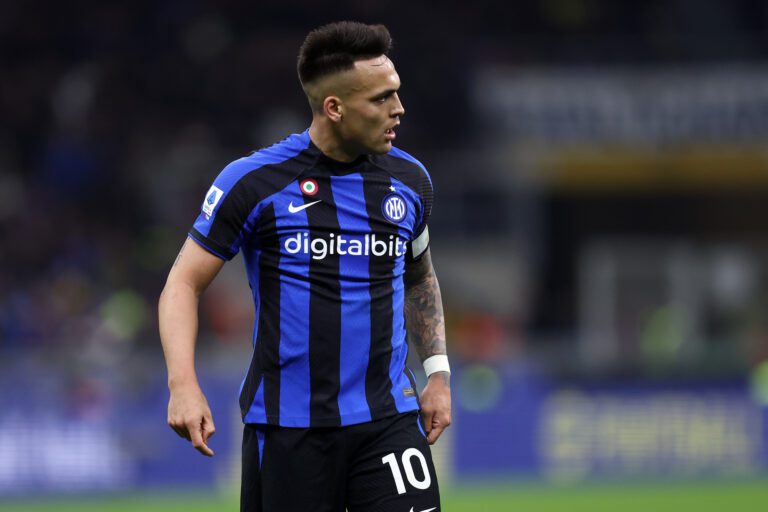 Milano, Italy. 5 February 2023 . Lautaro Martinez of Fc Internazionale during the Serie A football match between Fc Internazionale and Ac Milan.