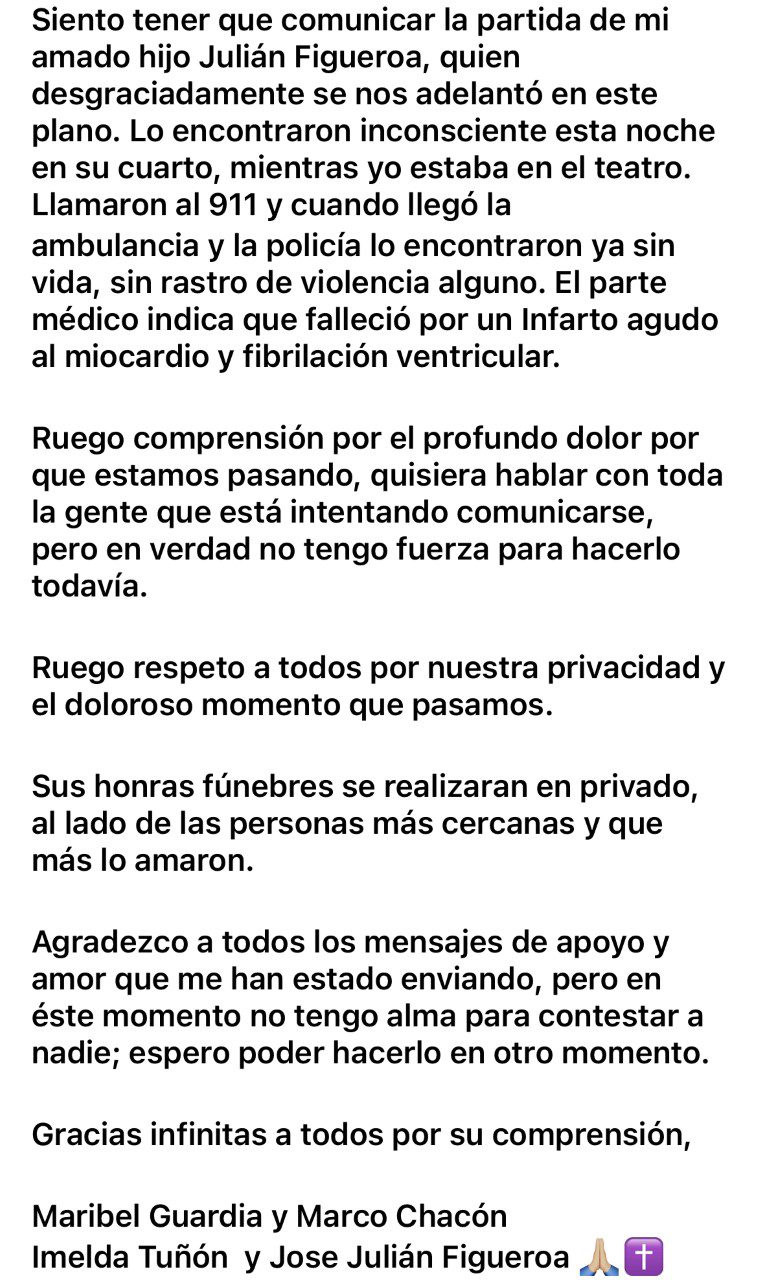 Murió a los 27 años Julián Figueroa 88.9 Noticias