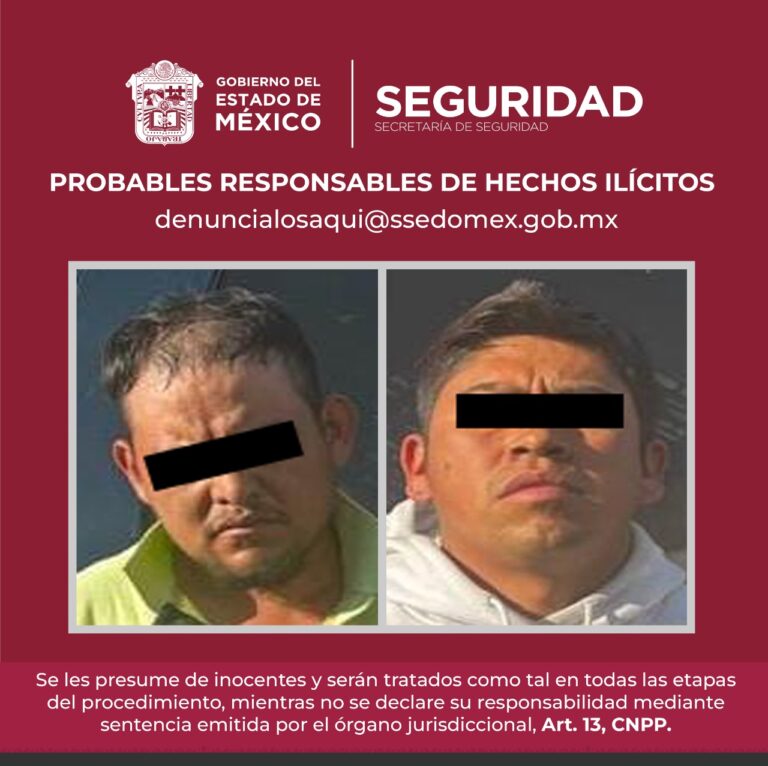 Detenidos dos presuntos integrantes de la Familia Michoacana en Texcaltitlán
