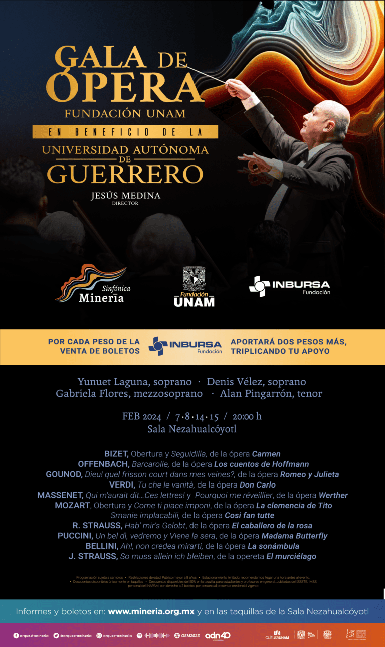 Galas de Ópera de la Orquesta Sinfónica de Minería en beneficio de la Universidad de Guerrero