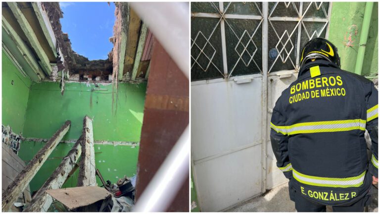 Se desplomó un techo en una antigua vecindad de la colonia Buenavista