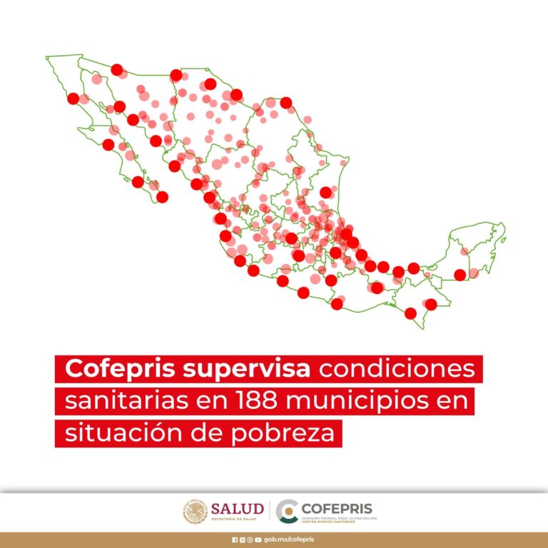 Supervisa Cofepris condiciones sanitarias en 188 municipios en situación de pobreza