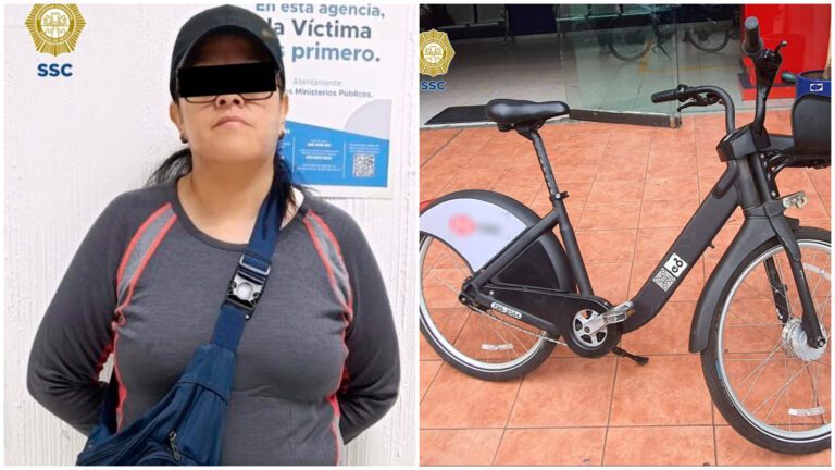 Policías de CDMX detienen a mujer por usar una bicicleta Ecobici robada para repartir comida