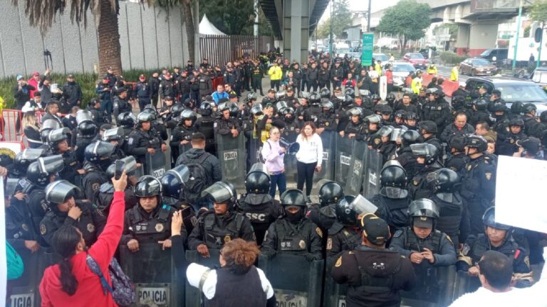 SSC-CDMX encapsula a manifestantes del Poder Judicial en puertas del Autódromo “Hermanos Rodríguez”