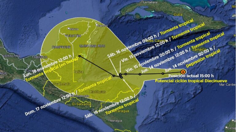 Potencial ciclón diecinueve se forma en el Caribe; este jueves podría evolucionar a tormenta “Sara'”