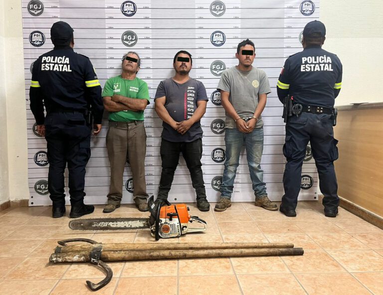 Detienen a tres talamontes en Villa de Allende Estado de México