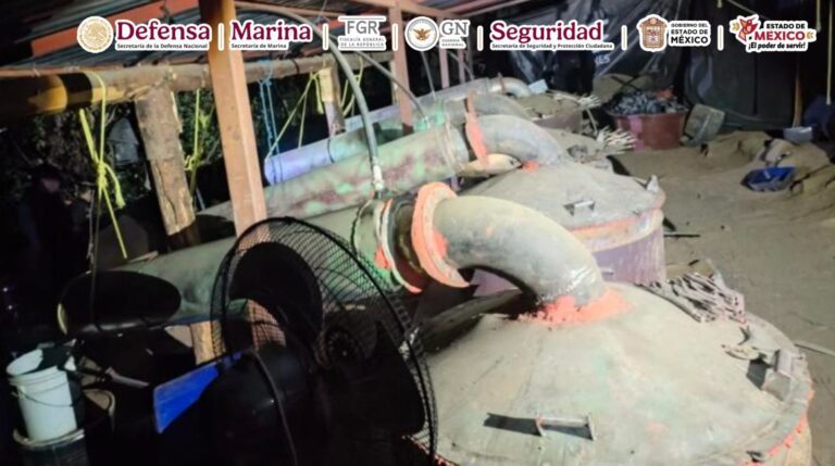 Desmantelan narco laboratorio en el Estado de México