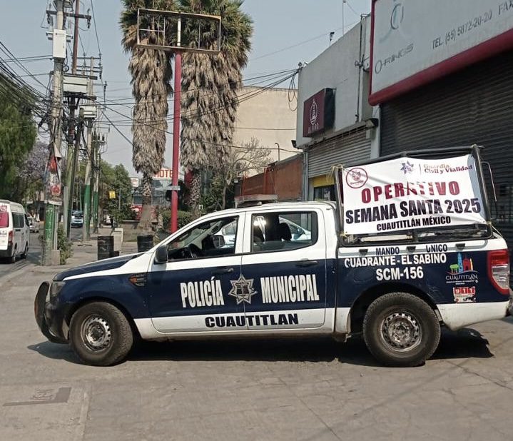 Se implementa en Cuautitlán dispositivo especial de seguridad por Semana Santa