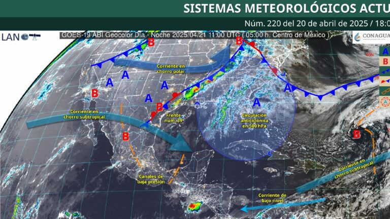 Clima al 21 de abril: Frente Frío 39 ocasionará lluvias fuertes en el noreste y oriente