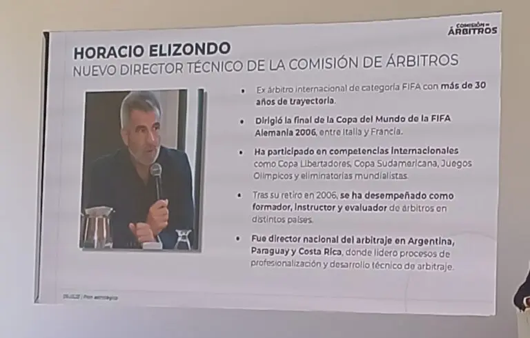 El argentino Horacio Elizondo llega a la Comisión de Árbitros de la FMF.