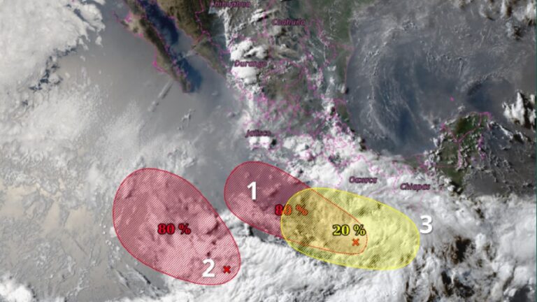 SMN advierte lluvias muy intensas tanto en el sur como occidente por potenciales ciclones