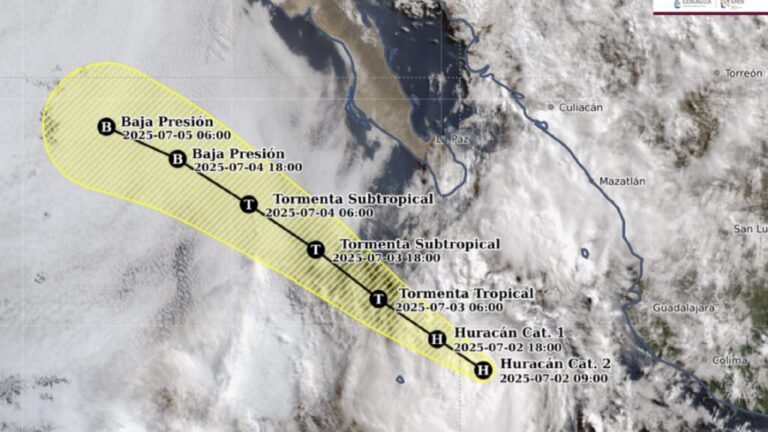 Huracán “Flossie” se degrada a categoría 2 mientras se aleja de las costas del occidente