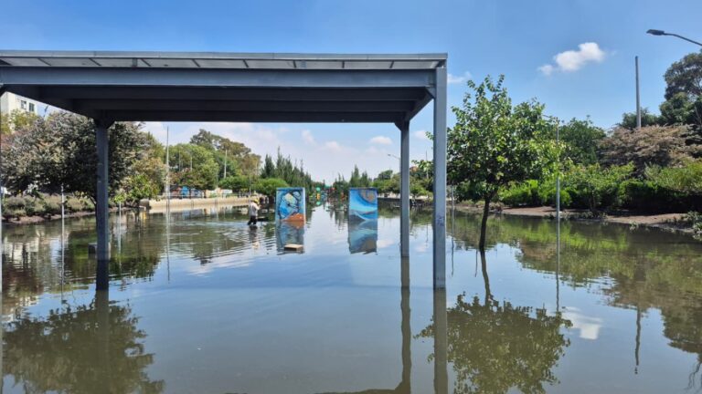 De parque drenante a parque acuático en la Venustiano Carranza: aguas negras invaden viviendas