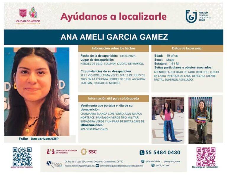 CIDH otorga medidas cautelares a Ana Amelí García Gámez, desaparecida en el Ajusco