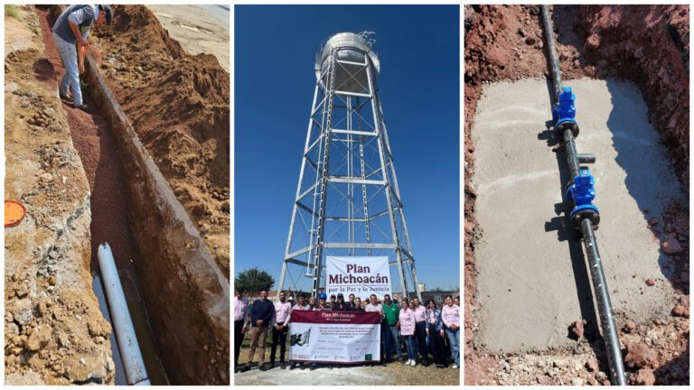 Conagua avanza en obras hídricas en Michoacán como parte del Plan por la Paz