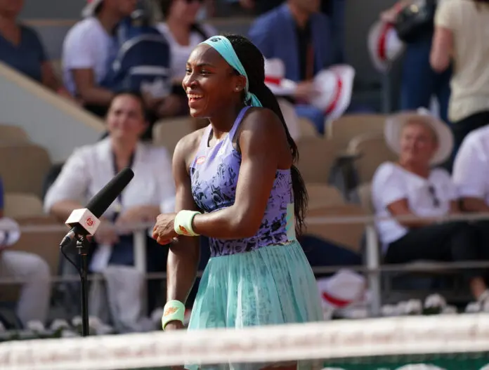 La tenista estadounidense Coco Gauff fuera de Roland Garros