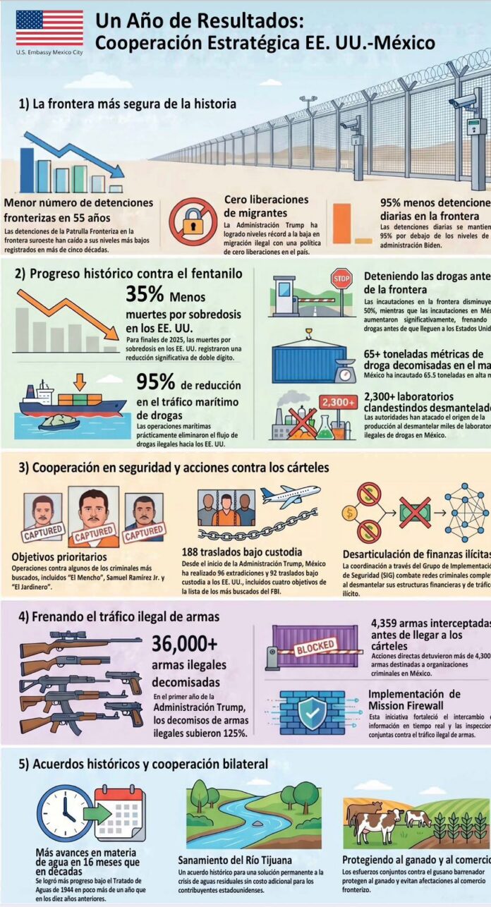 Presenta el embajador de Estados Unidos en México, resultados de la coopera