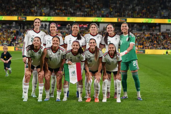 11 inicial de la Selección Mexicana Femenil en su partido vs Australia. Foto: X: @mundopelotanet
