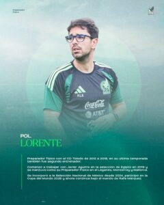 Pol Lorente, preparador físico de la selección mexicana. Foto: X: @miseleccionmx