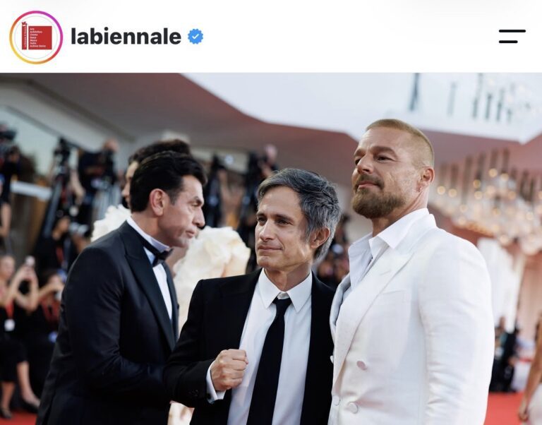 Ricky Martin llegó a La Mostra con Gael García