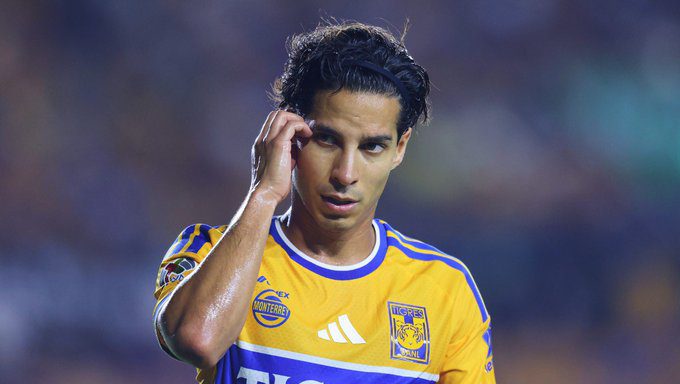 Diego Lainez. Club Tigres UANL. Foto: X: @JaimeGarza94