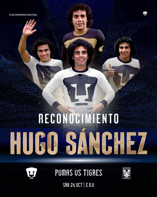 Pumas le hará homenaje a Hugo Sánchez. Foto: X: @PumasMX